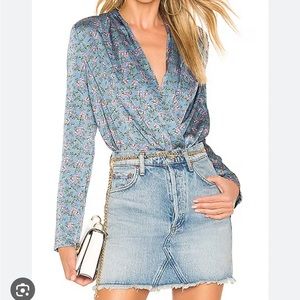 Revolve Bodysuit in Blue Floral | Size XS